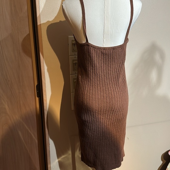 7 For All Mankind Brown Ribbed Dress - Picture 2 of 3